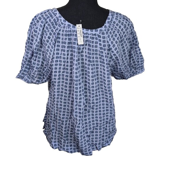 Madewell Puff-Sleeve A-Line Top In Washed Lavender Button Front Oversized Medium - Picture 3 of 13